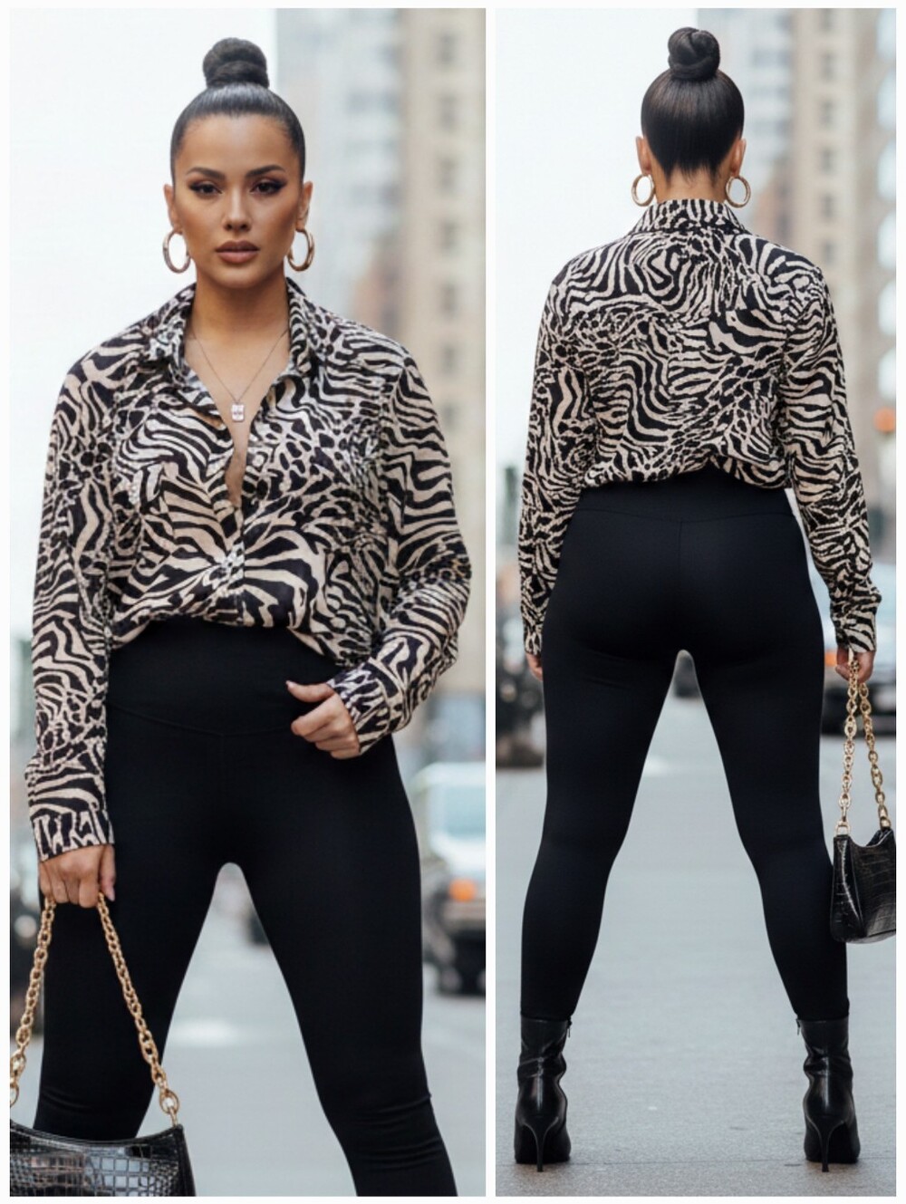 Forever 21 L Y2K Modern Contemporary Abstract Leopard Mobwife Mesh Tunic Blouse
